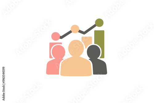 People gathering to discuss data and trends in a workplace setting during the day