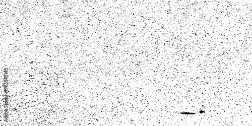 Minimal Abstract White Background with Scattered Black Speckles, Dust Particles, and Grain Texture Forming a Monochrome Grunge Noise Pattern for Design Templates.