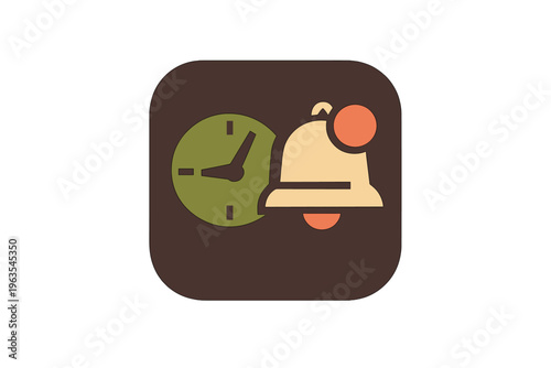 Clock and bell icon showing time and alert feature for app users to manage notifications and reminders effectively