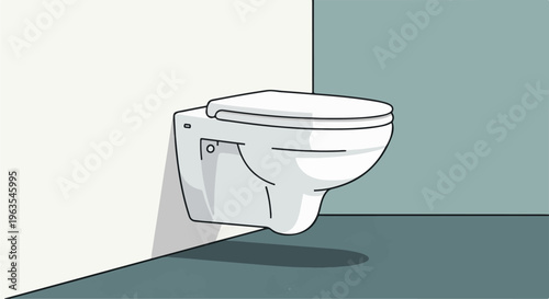 Modern wall-mounted toilet with sleek design in a minimalist room