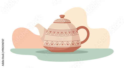 Beautifully Designed Ceramic Teapot with Patterns.