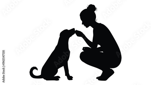 Woman and dog in a heartwarming interaction