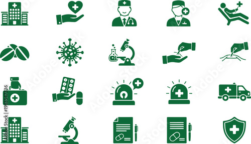 Medical and healthcare icons set