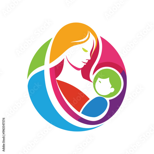 Colorful Family Care Vector Design