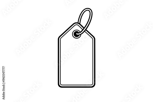 Blank tag for labeling items in a simple, clear style and design used in shops and stores for pricing and organization