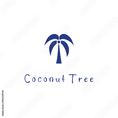 Vector Coconut Tree Logo Design Minimal Tropical Palm Icon for Summer Brand Identity