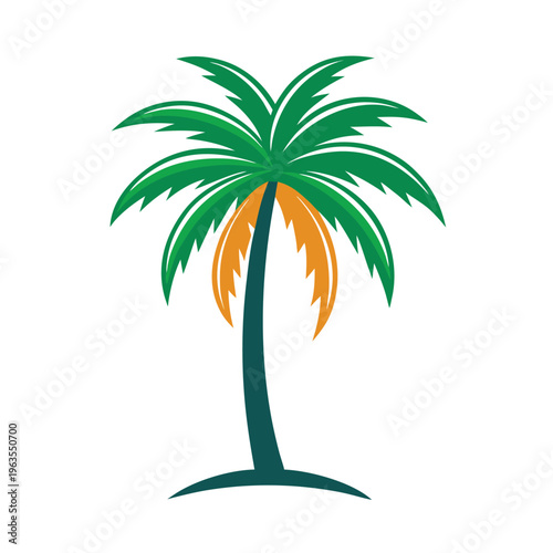 Palm Tree Logo Icon Vector – Tropical Vacation Cartoon Clipart Line Art Illustration for Summer Beach Branding Design