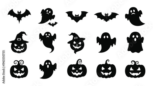 Halloween icons and silhouettes