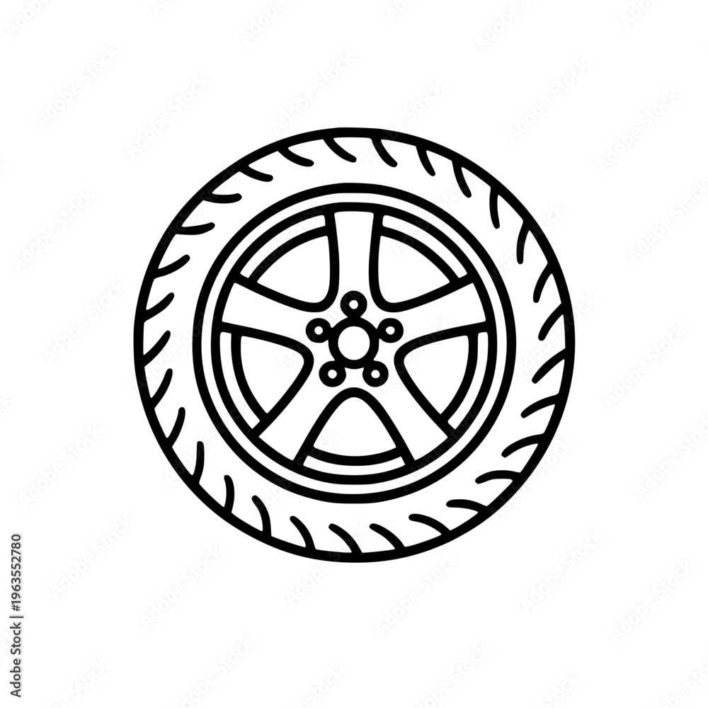 Fototapeta premium Tire with rim icon