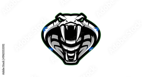 Aggressive Cobra Head Mascot Design with Striking Details