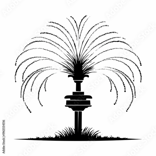 Sparkling Fireworks Display in Night Sky.