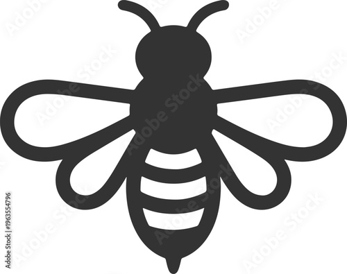 Solid Bumblebee Silhouette for Bold Minimalist Logos