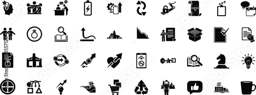 Collection of diverse icons representing various concepts and activities