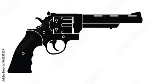 Black silhouette of a revolver handgun