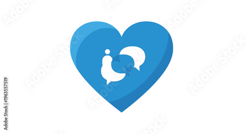 Caring Communication Concept: Heart with Chat Bubbles