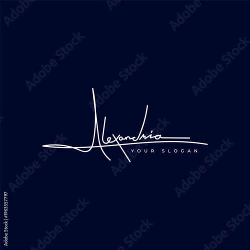 Alexandria name signature logo vector design