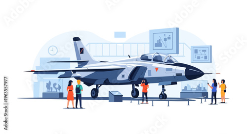 Military Jet Aircraft Displayed in a Museum Exhibit.