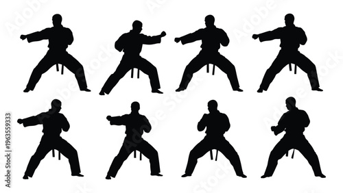 Martial arts silhouette sequence