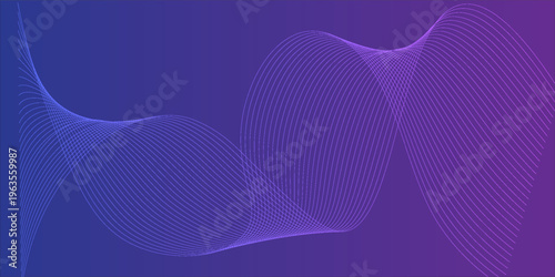 Abstract Blue-to-Purple Gradient Abstract Wave Lines Background
