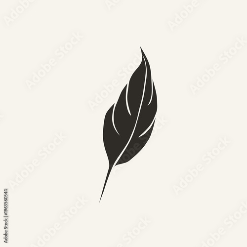 Feather Minimalist Wall Art, Simple Line Feather Poster, Writing and Freedom Symbol, Neutral Aesthetic Decor, Modern Minimal Illustration Design