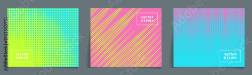 Obraz na plátně Banner templates with halftone grid patterns vector bunch