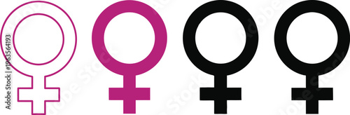 Venus symbol variations in different colors