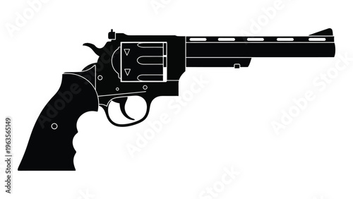 Black silhouette of a revolver handgun