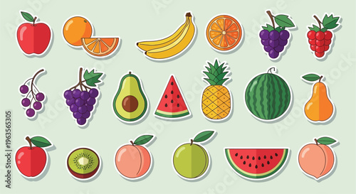 Colorful assortment of various fruits including apples bananas and berries