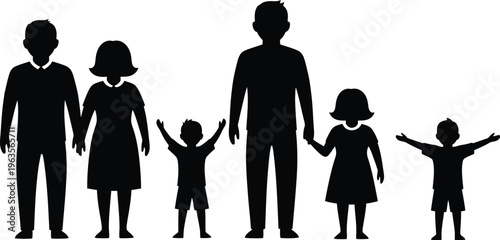 Family silhouette a heartwarming black silhouette of parents and children standing together in unity and love