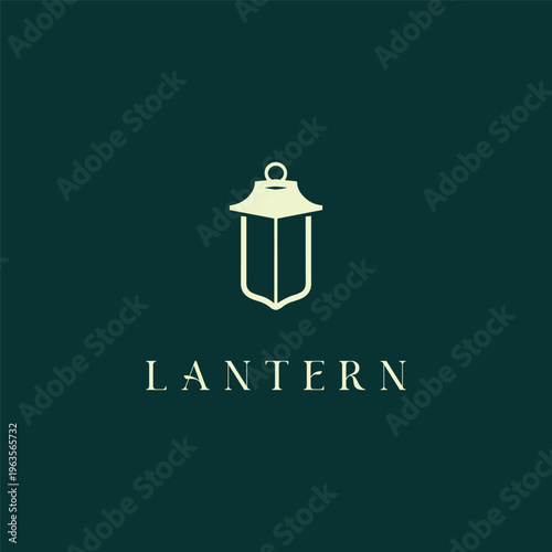 Rustic Lantern Logo Design Minimal Light Glow Vintage Vector Icon Branding Illustration