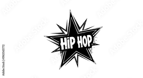 Dynamic Hip Hop Music Style Burst Illustration