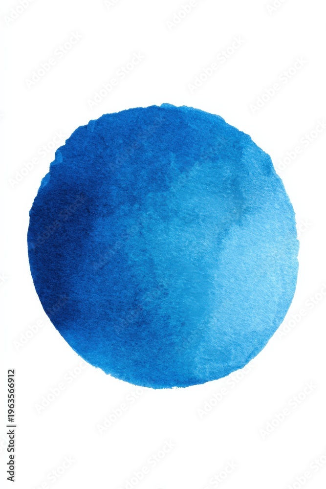 Fototapeta premium Abstract blue watercolor circle on white background