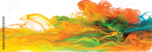 Abstract colorful fire background with flowing smoke in warm orange, red, and yellow tones creating a textured artistic watercolor pattern