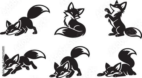Fox Vector mega collection | Stylized Animal Silhouettes art Illustrations.