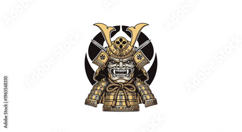 Fierce Samurai Warrior Portrait - Traditional Japanese Bushido Spirit