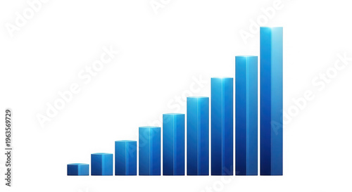 Blue increasing bar chart graph for business growth isolated on transparent background Free Download Blue increasing bar chart graph for business growth isolated on transparent background - GFXLoad