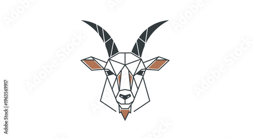 Geometric Antelope Head Illustration - Modern Wildlife Design