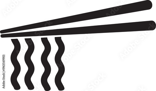Chopsticks with Noodles, Meal, Dish, Snack Icon