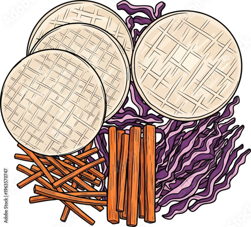 Illustration of Cell organelles structures