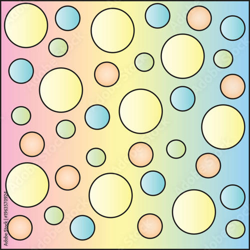 Colorful circles create a playful and vibrant pattern on a soft background