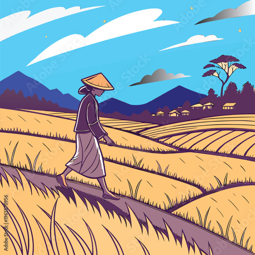 farmer in wheat field