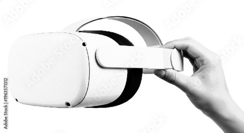 Virtual Reality Headset Halftone Illustration Technology Concept