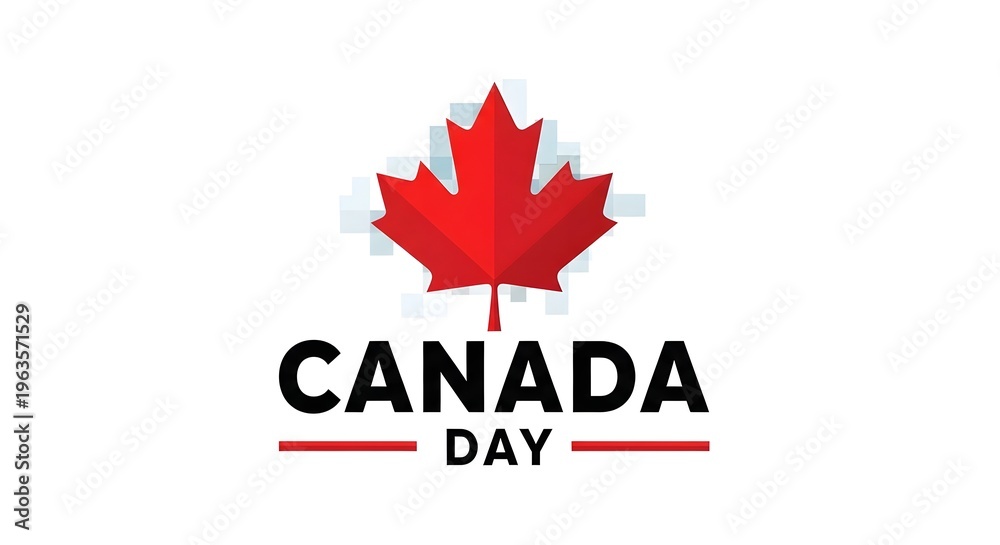Fototapeta premium Canada day celebration with maple leaf emblem
