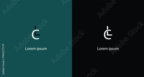 Modern abstract letter LC or CL monogram logo design. Minimalist geometric initial for corporate business branding and luxury identity template.