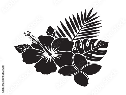 Eye catching tropical flower shop sign silhouette for florist and garden center branding