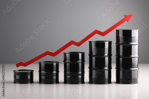 Black barrels with red line showing increase in data representation