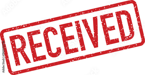 A clear red rubber stamp prominently shows the word RECEIVED on a simple white background
