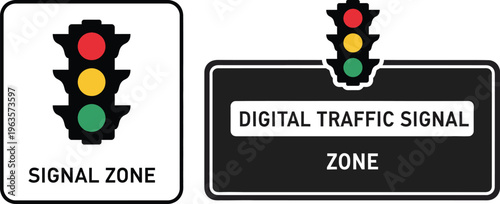 Digital traffic signal zone indicators