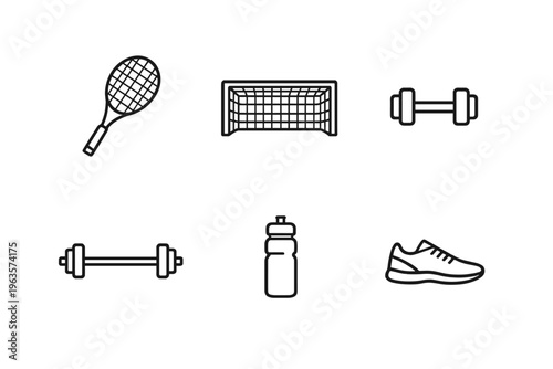 Active sports equipment for various physical activities during fitness sessions at a gym or sports area