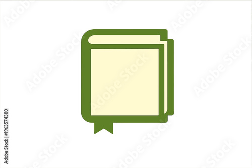 Book with a bookmark placed on the right side with a simple design on a white background in a neutral setting